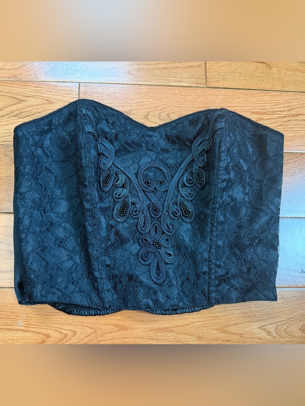 Vintage Victoria’s Secret Gold Label Black Lace and Beaded Corset